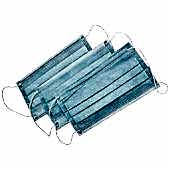 Маска 3-x слойная на резинках в коробке Голубая Спанбонд 100 штук. - site41.local - Алматы